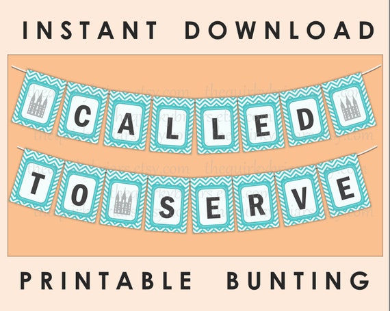 Aqua Blue Called To Serve Bunting Lds Missionary Farewell Etsy