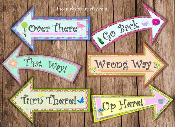 Alice In Wonderland Mad Hatter Tea Party Large Arrow Signs Etsy