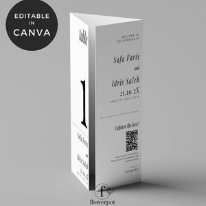 Minimalist Trifold Wedding Table Number, Trifold Wedding Menu, Minimalist Wedding Table Numbers, Triangle Tri Fold Wedding Sign, WE0102