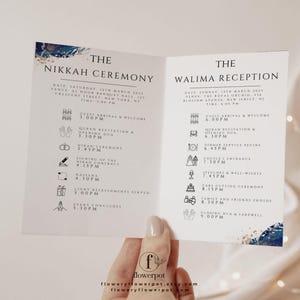 Wedding Program Template Foldable Canva, Muslim Reception, Islamic ...
