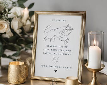 Love Story Before Ours Sign, To All The Love Stories Wedding Sign, Generations of Love Printable, Modern Wedding Sign Templates, Minimalist