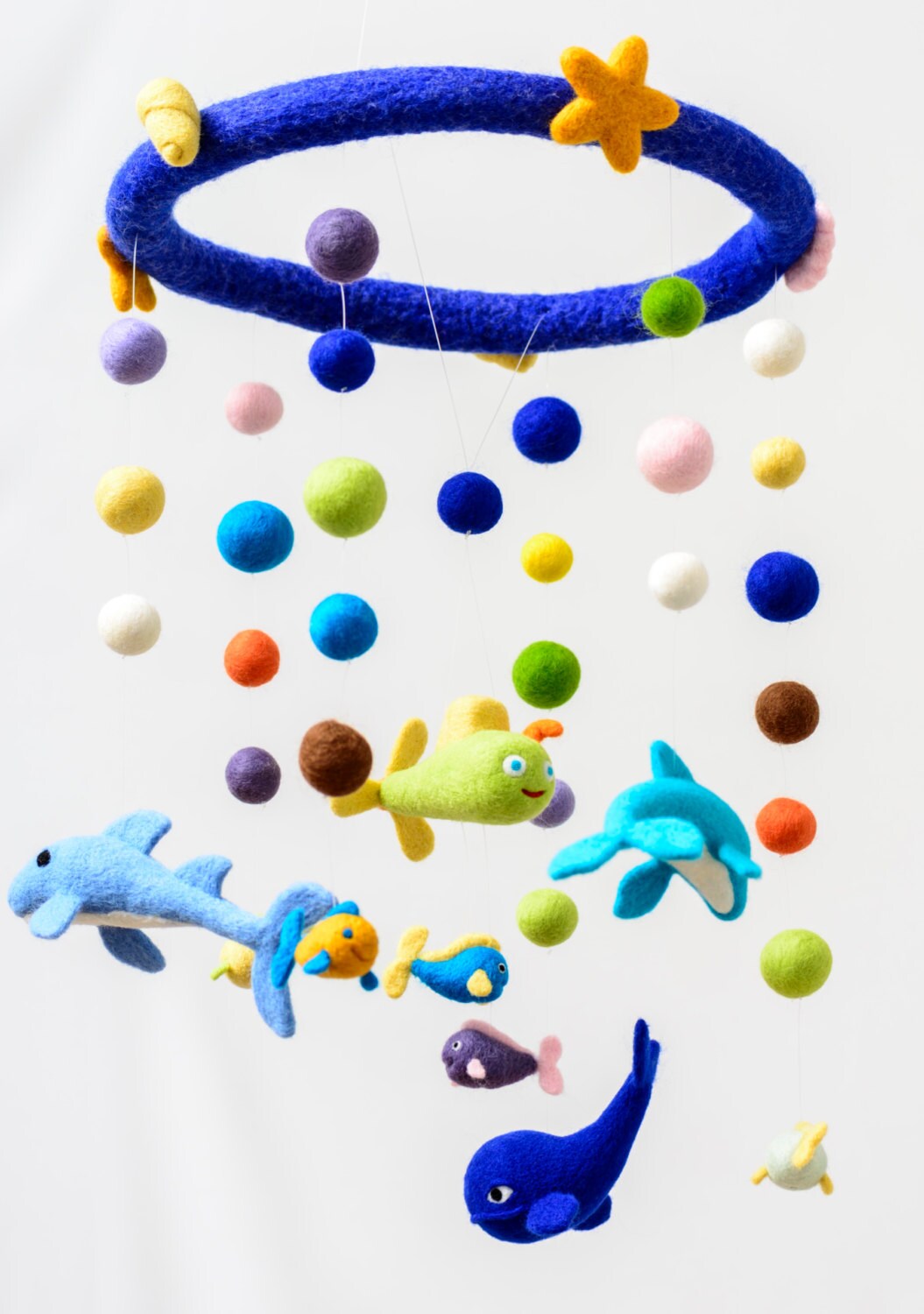 Baby Mobile, Baby Sea Mobile, Felted Baby Mobile, Felt Baby Mobile