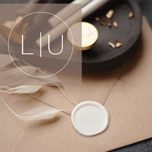Sello de cera personalizado minimalista / Sello de cera con iniciales / Sello de boda / Sello de sello de cera monograma personalizado /