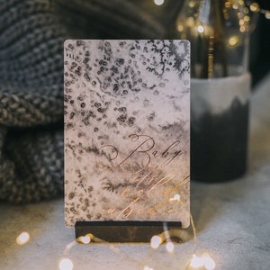 Winter Christmas card  / foil pressed / silver emboss / paper card / festive greeting card/ frosty watercolor /Baby it's cold outside