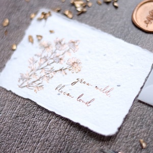 Saatkarten / Hochzeitsgeschenke / Hochzeitsgeschenk / Pflanzbares Saatpapier / Handgemachte Florale Notizkarte / Biologisch abbaubar / Love grows