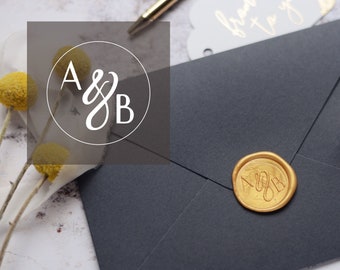 Wax Stamp Seal / Minimalist Design Customizable Wax stamp with Initials / Wedding Stamp / Personalized monogram wax seal stamp