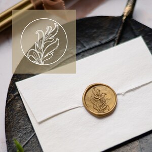 Floral ornament wax stickers / handmade wax seal stickers / Wedding self adhesive wax seal stickers / Wax Seal Stamp