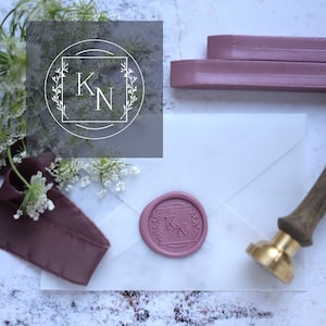 Geometric Initial Wax Stamp / Modern design Wax Seal with Initials  / Wedding Stamp / Personalized monogram wax seal stamp / siegelstempel