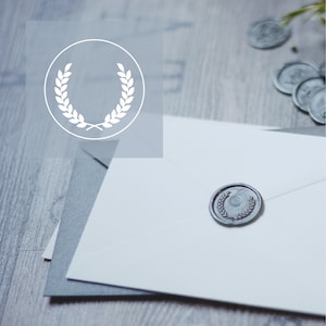 Laurel Wreath // Victory // Botanical handmade wax seal stickers, Wedding self adhesive wax seal stickers in multiple colors,Wax Seal Stamp