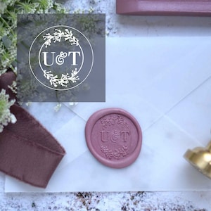 Romantic Initial Wax Stamp / Decorative  Wax Seal with Initials  / Wedding Stamp / Personalized monogram wax seal stamp / siegelstempel
