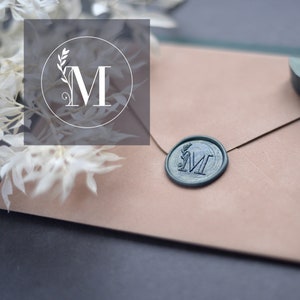 One letter Wax Stamp / minimalistic design Wax Seal with Initials  / Wedding Stamp / Personalized monogram wax seal stamp /