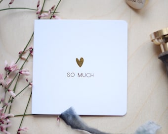 Romantic love card  / foil pressed / gold emboss /paper card /  love card /love you