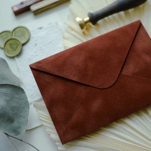 Velvet envelope  CHESTNUT/wedding envelope/C6 size/114x162mm or 135x 190mm /4.5x 6.4in or 5.3x7.4 in/elegant envelope /elegant gift envelope