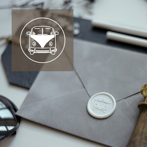 Retro bus // handmade wax seal stickers,  self adhesive wax seal stickers,Wax Seal Stamp