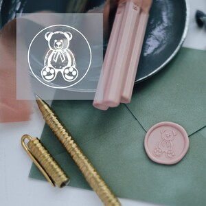 Teddy bear // handmade wax seal stickers,  self adhesive wax seal stickers,Wax Seal Stamp