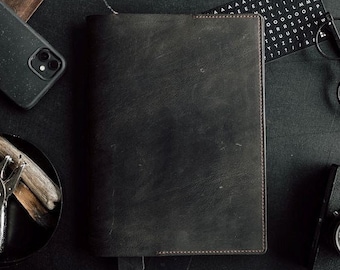Rustic Leather Moleskine Cover, Customizable Notebook