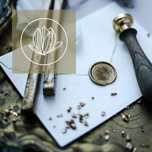 Lotus // handmade wax seal stickers,  self adhesive wax seal stickers