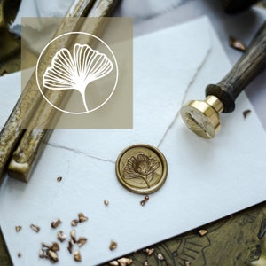 Ginkgo II// handmade wax seal stickers,  self adhesive wax seal stickers