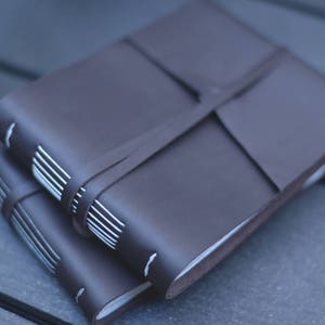Personalized Small Sketchbook for Watercolors with Cotton paper, hand bound in rustic leather covers // gift for artist