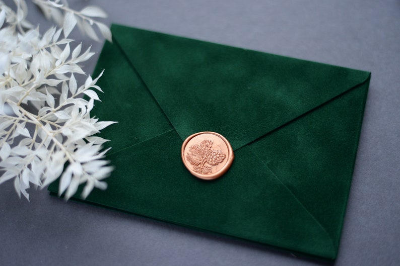 Vellum Envelope / Rich Green Velvet / Wedding Envelope / C6 Etsy