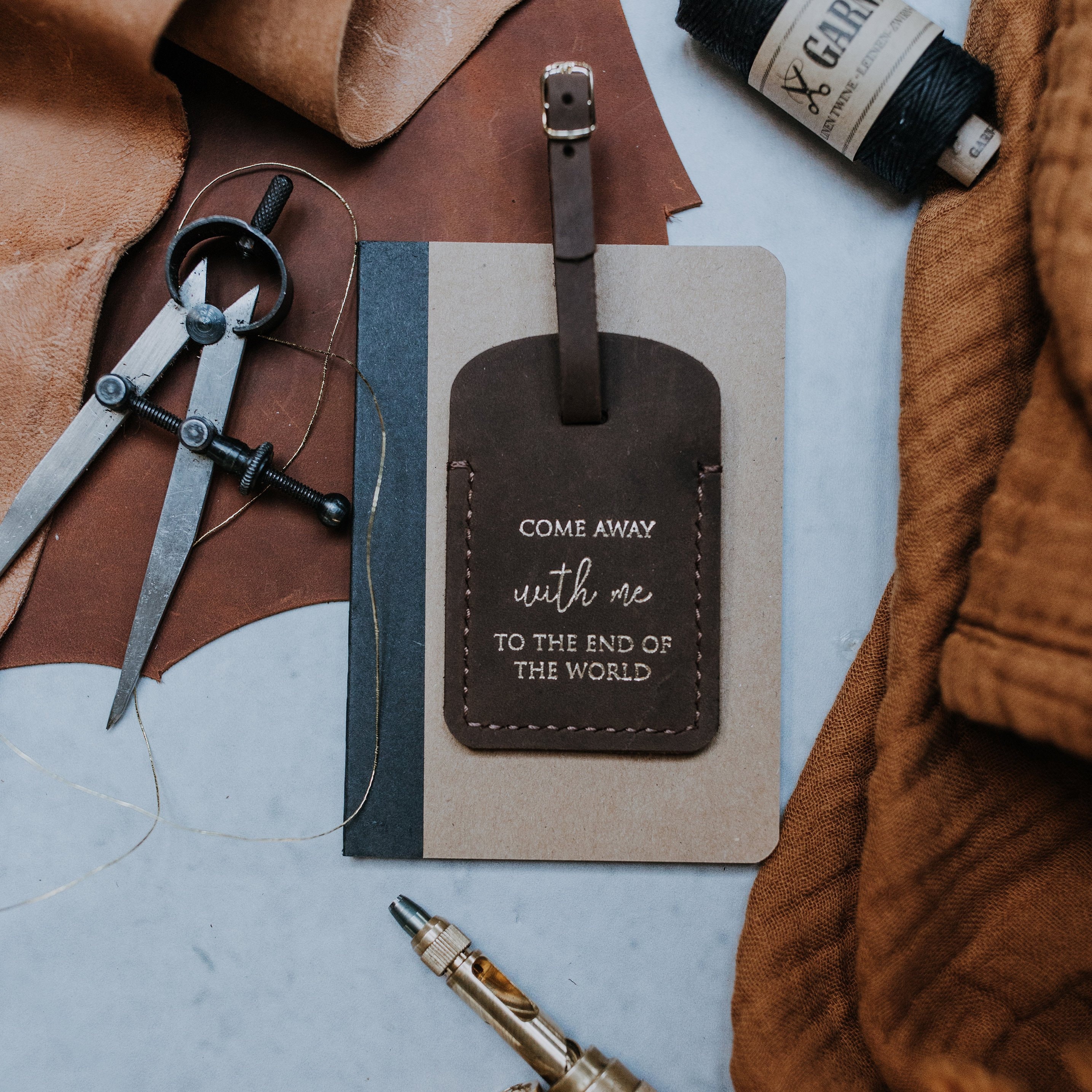 Customized Leather Luggage Tag come Away With Me to the 