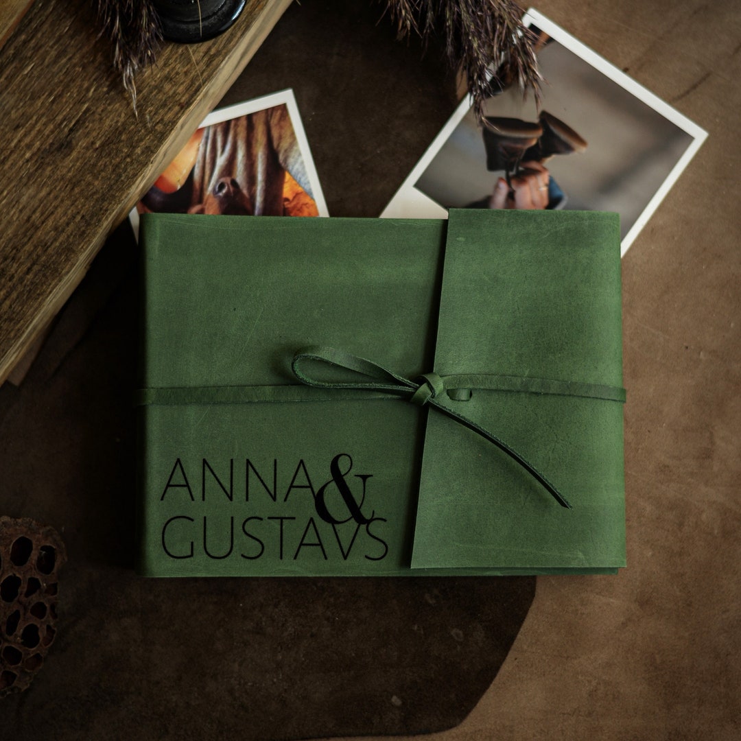 Customized Photo Album in Rustic Leather Covers With Laser Engravement ...