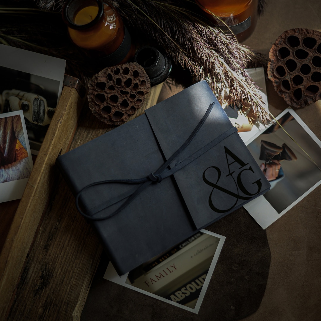 Customized Photo Album in Rustic Leather Covers With Laser Engravement ...