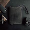 Rustic Leather Moleskine Cover, Customizable Notebook product logo