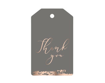 Gift tag set / grey and gold, rose gold / thank you note / wedding guest gift