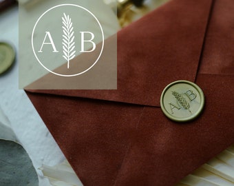 Gepersonaliseerde eerste lakzegelstempel - huwelijksmonogram