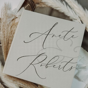 Guest book with custom design // personalized wedding guest book // Natural 1