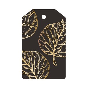 Gift tag set van 5 / folie geperst / gouden bladeren / papieren tag / / cadeau verpakking