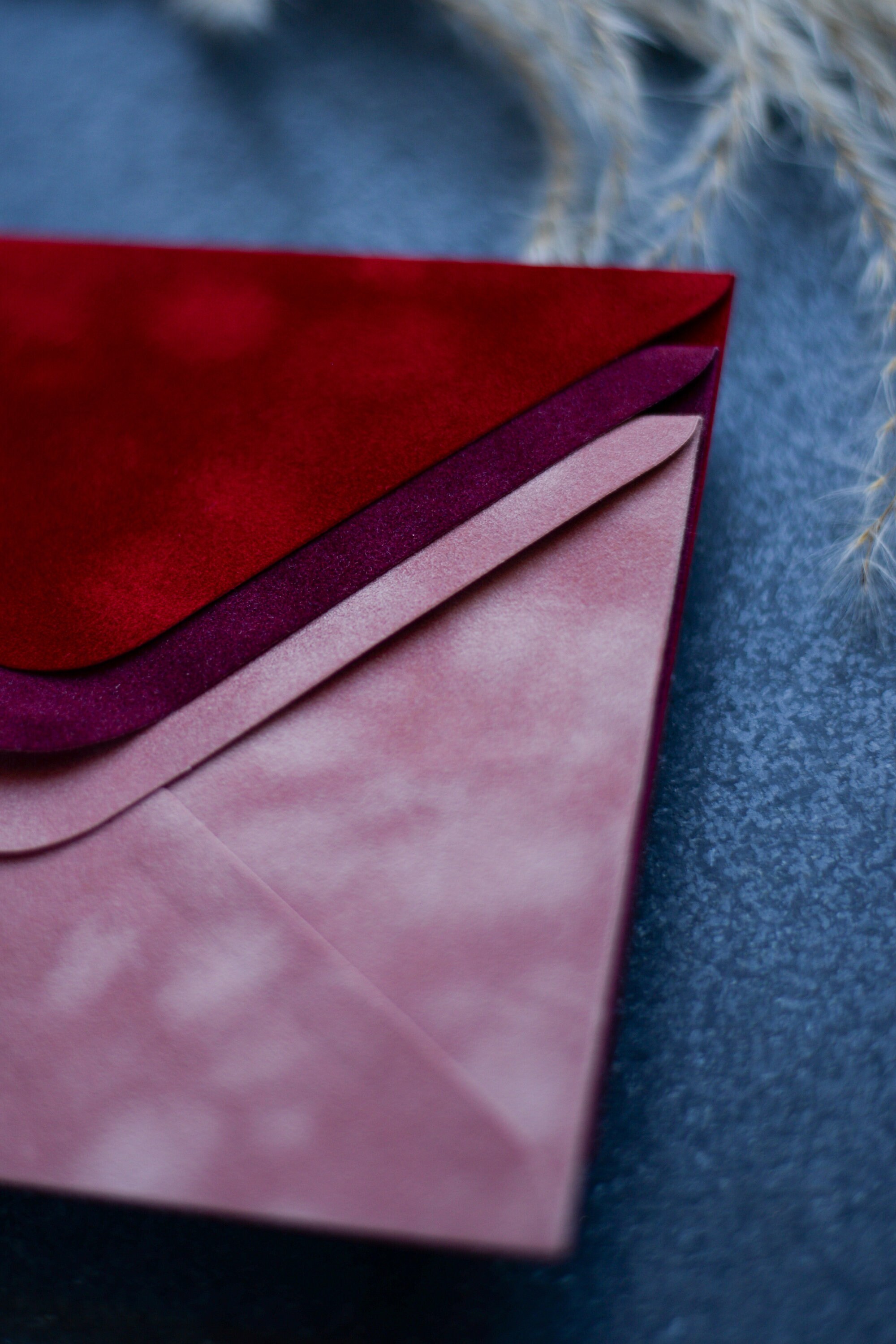 Shades of Red Velvet Envelopes Sample Pack of 3 / Wedding Etsy