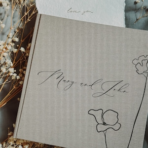 Guest book with custom design // personalized wedding guest book // Natural 3