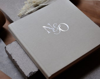 Guest book with gold or silver custom design // personalized wedding guest book // Twist