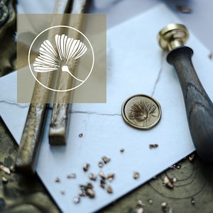 Ginkgo I // handmade wax seal stickers,  self adhesive wax seal stickers