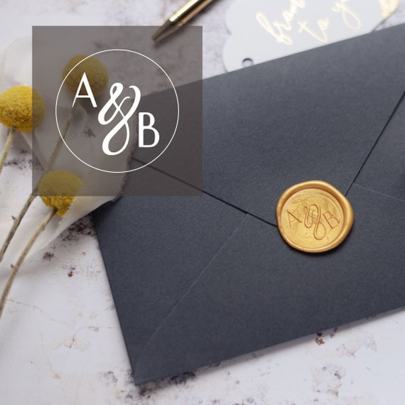 Minimalist Monogram Wedding Envelope Seals