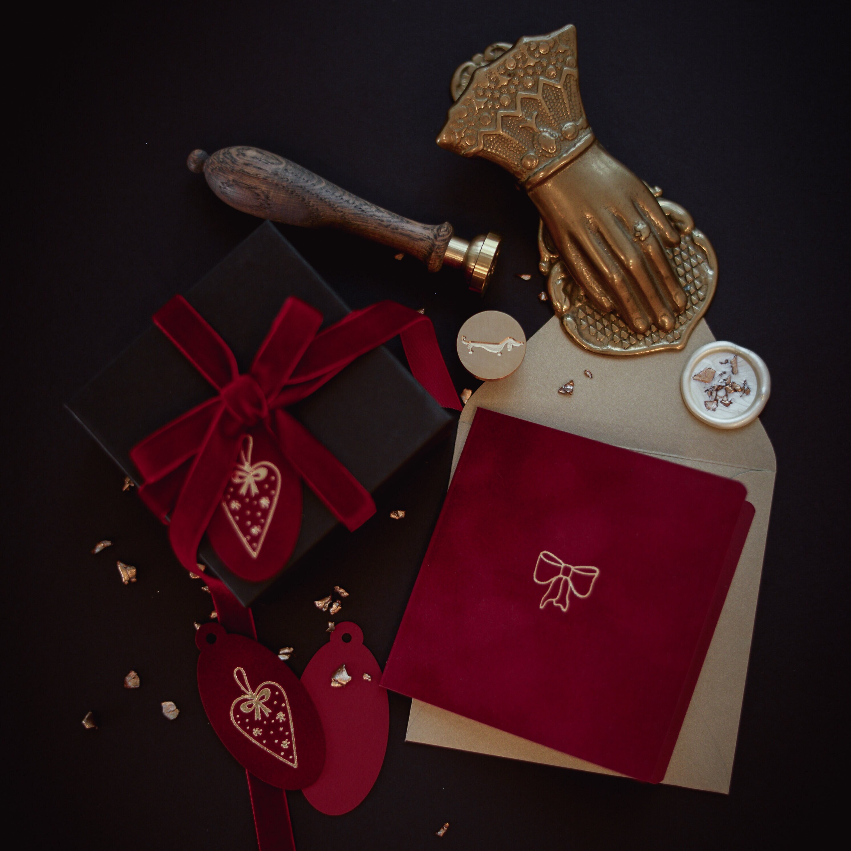 Luxurious Christmas Greeting Card / Velvet card / Elegant Christmas Greeting // Gift