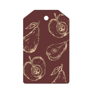 Geschenkanhänger-Set von 5 / Folie gepresst / goldene Früchte / Papier-Tag / / Geschenkverpackung
