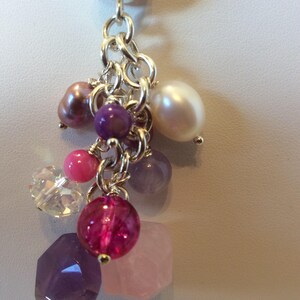 colouful multi gemstone Necklace and bracelet set image 3