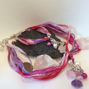 colouful multi gemstone Necklace and bracelet set image 1