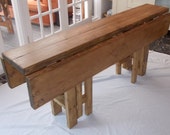 Large Handmade Rustic Drop Leaf Kitchen Dining Table - 4 gate legs 015