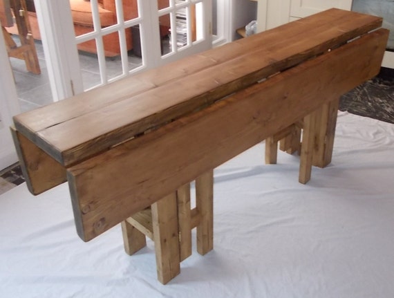 Large Handmade Rustic Drop Leaf Kitchen Dining Table 4 Gate Etsy