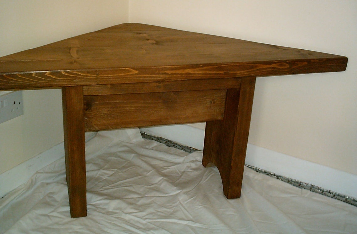 Handmade Solid Wood Rustic Corner Table 044 Etsy UK
