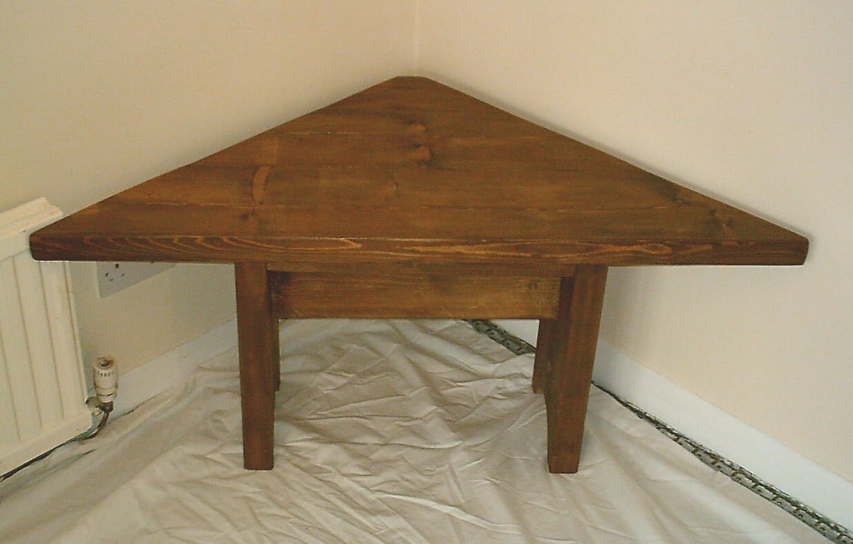 Handmade Solid Wood Rustic Corner Table 044 Etsy