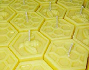 Candele tealight in cera d'api fatte a mano: profumate al miele puro al 100%, a lunga combustione