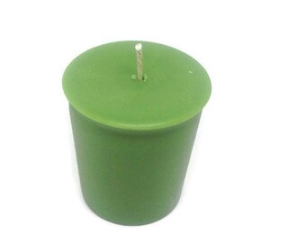 Green Beeswax Votive Candle Made From Pure Organic Beeswax  Yellow Naturally Honey Scent Beeswax