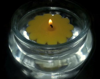 100 Beeswax/Beeswax Candle/Beeswax Floating Candle/Beeswax Candles 100% Pure Organic Beeswax Floating Golden Yellow Honey Candles 1.5" x 1"