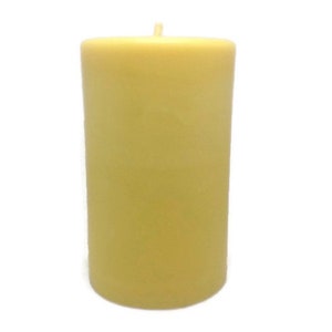 Organic Beeswax Pillar Candle: Golden Yellow, 3&quot; x 4.2&quot;