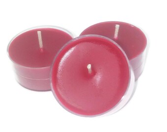 Tea Light Candles Bulk All Natural Soy Wax Handmade Soy Wax Unscented Red Tea light candles